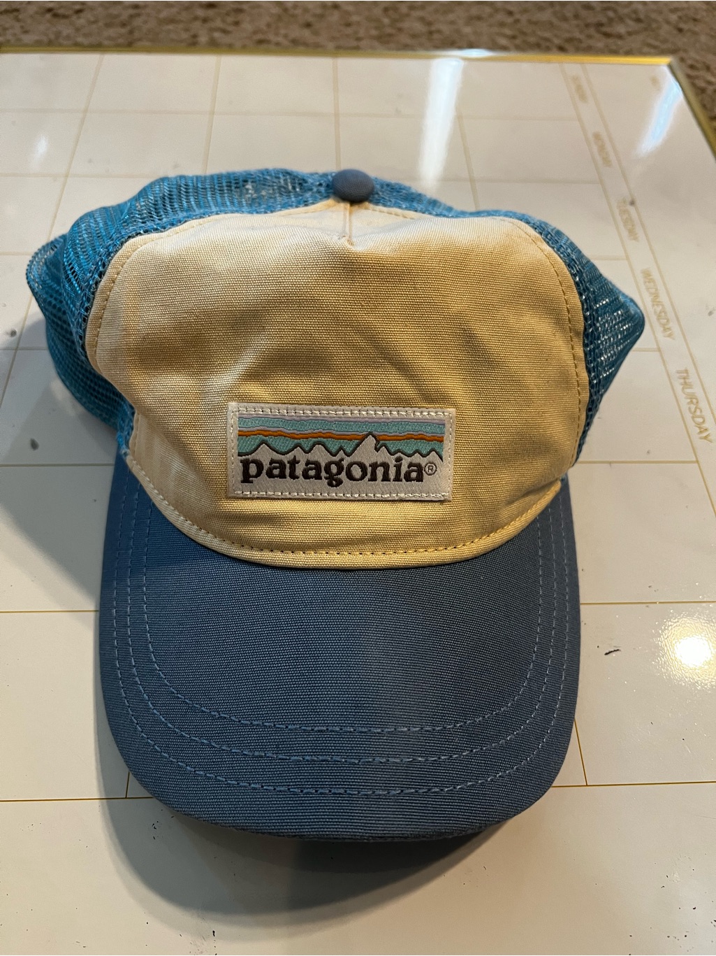 Patagonia Two-Tone Mesh Trucker Hat - Cream & Blue